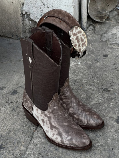 Men's Python Oval Toe Cowboy Boots