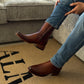 Men's Brown Oval Toe Cowboy Boots