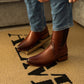 Men's Brown Oval Toe Cowboy Boots