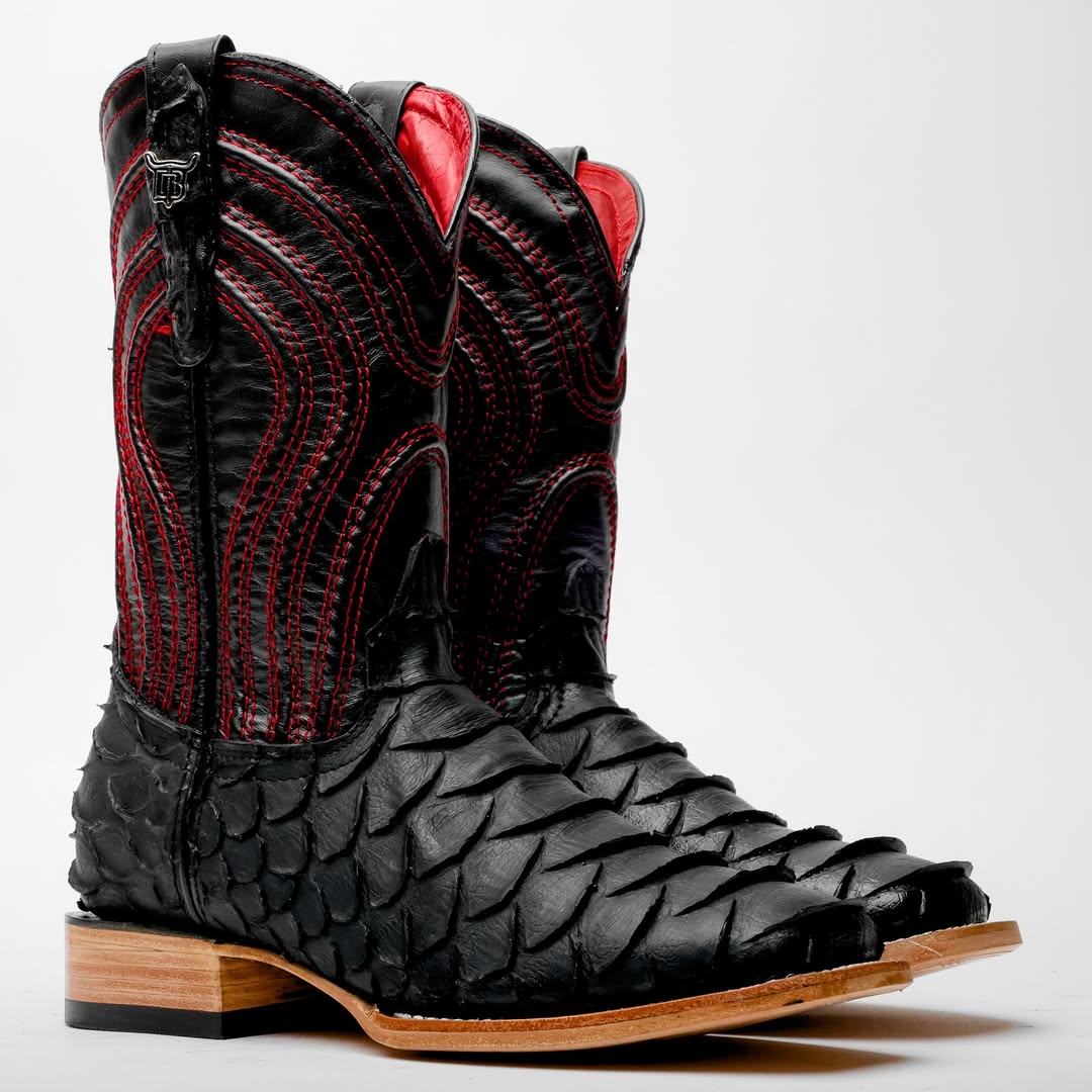 New Black Jumbo Python Boots