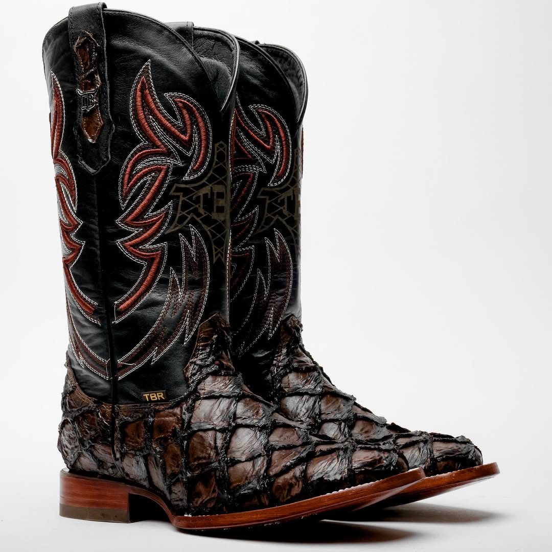 Chocolate Brown Jumbo Pirarucu Boots