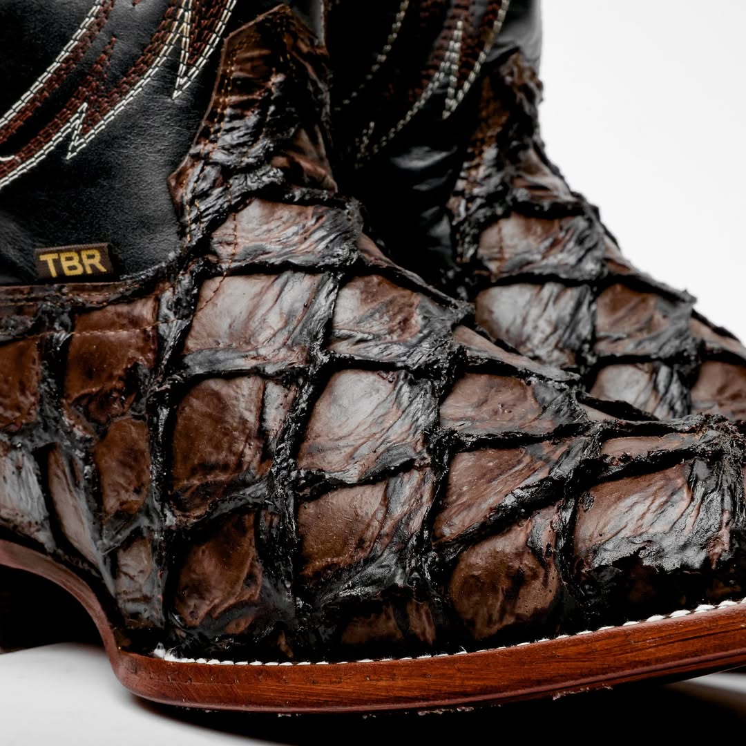 Chocolate Brown Jumbo Pirarucu Boots