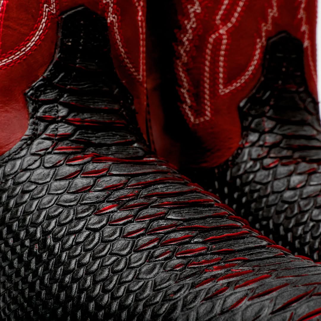 New Black/Red Python Boots