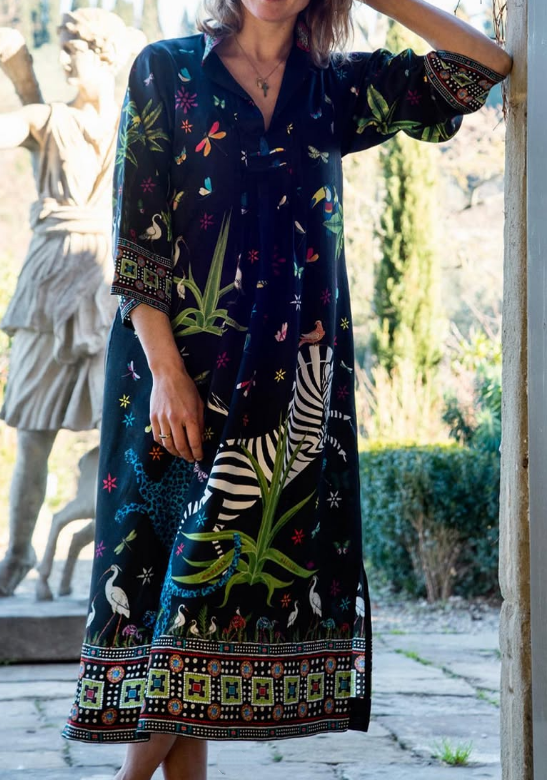 Printed Comfy Midi Dress