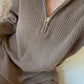 Zip Up Sweater Two Pieces Set