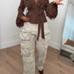 Fringe Tie Waist Deep V Neck Cardigan