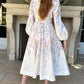 Single-breasted Placement Print Belted Dress