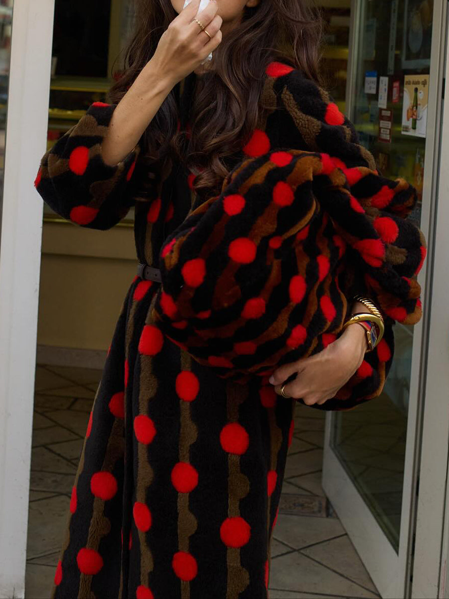 Elegant Print Long Coat