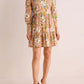 Floral Print V-neck Tiered Mini Dress
