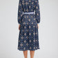 Printed Button Up Belted Shirtdress