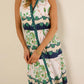 Floral Print Button-front Sleeveless Dress