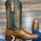 Men's Square Toe Ostrich Leather Cowboy Boots