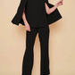 Crepe Cape Stand Collar Suit