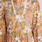 Floral Print V-neck Tiered Mini Dress