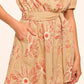 Embroidered Short Sleeve Belted Mini Dress