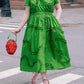 Ruffled Short Sleeve Midi Dress