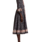 Floral Print Mandarin Collar Midi Dress