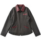Vintage Zip Contrast Collar Jacket