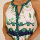 Floral Print Button-front Sleeveless Dress