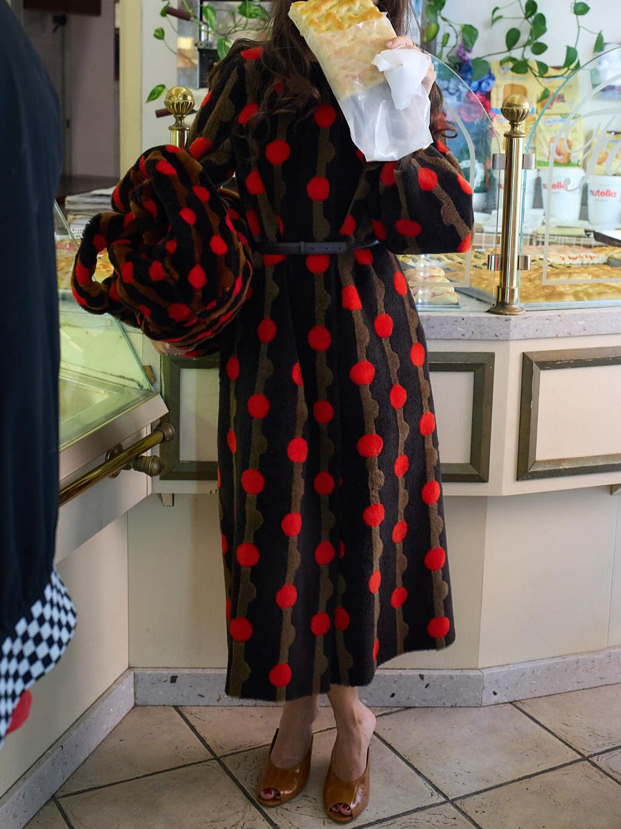 Elegant Print Long Coat