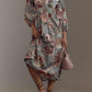 Printed Long Sleeve Shirt Dress