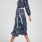 Printed Button Up Belted Shirtdress