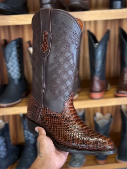 Men's Python Leather Western Cowboy Boots
