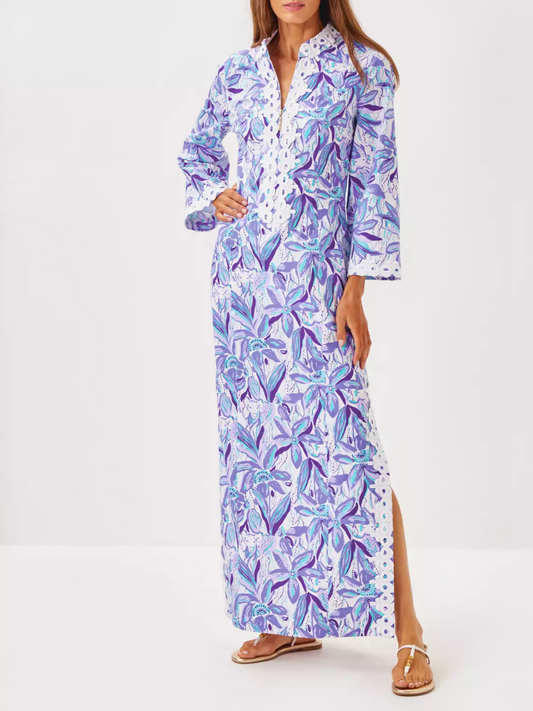 Bell Sleeves Side Slits Dress