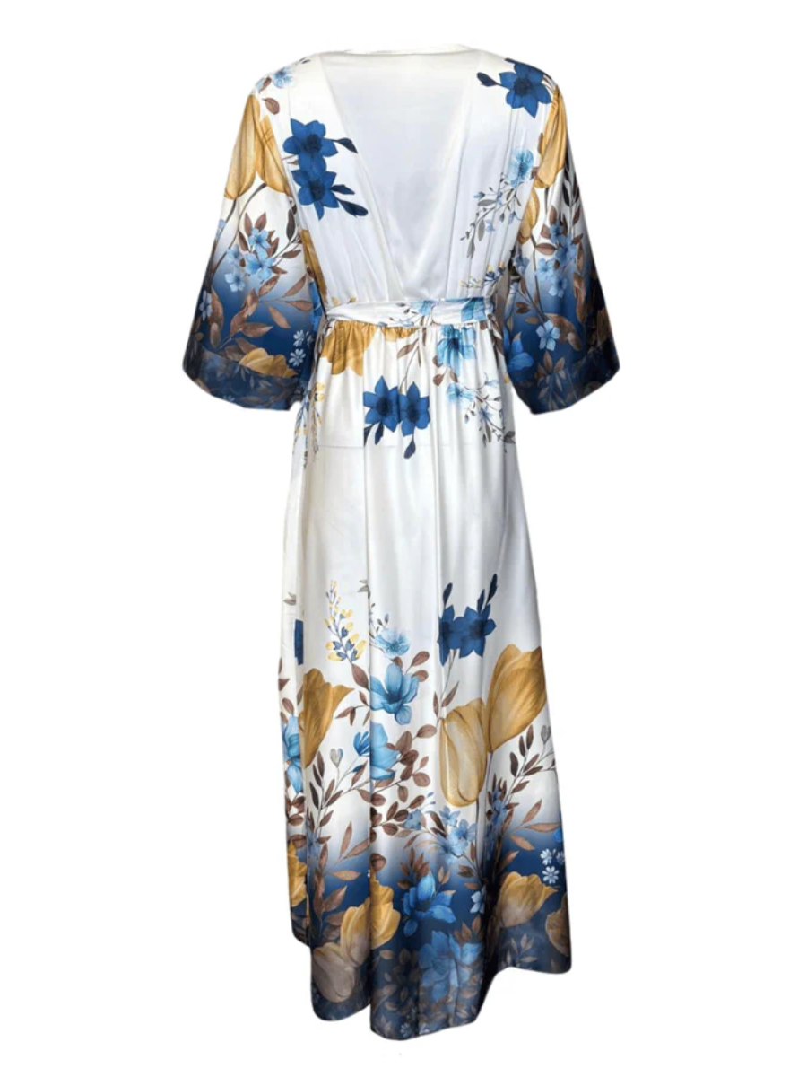 Elegant Blue Printed Dress