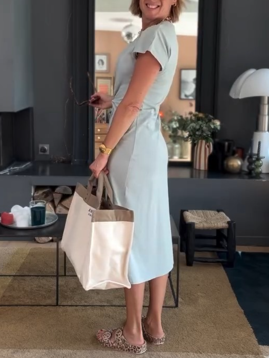 Comfortable Cotton Side Slit Dress