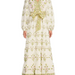 Floral Printed Long Sleeve Tie Maxi Dress