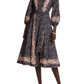 Floral Print Mandarin Collar Midi Dress