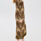 Floral Print Fringed Hem Midi Dress