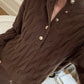 Half-Placket Sweater Knitted Two Pieces Set