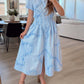 Ruffled Short Sleeve Midi Dress