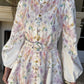 Single-breasted Placement Print Belted Dress