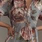 Printed Long Sleeve Shirt Dress