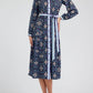 Printed Button Up Belted Shirtdress