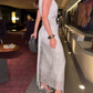 Silver Gorgeous Sleeveless Tassel Knit Dress