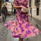 Elegant Floral Elastic Flowy Dress
