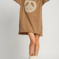 Lace Applique Frayed Hem Terry Dress