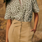 Round Neck Short Sleeve Embroidered Shirt