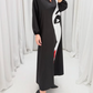 Long Sleeve V Neck Printed Pocket Dress