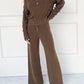 Half-Placket Sweater Knitted Two Pieces Set