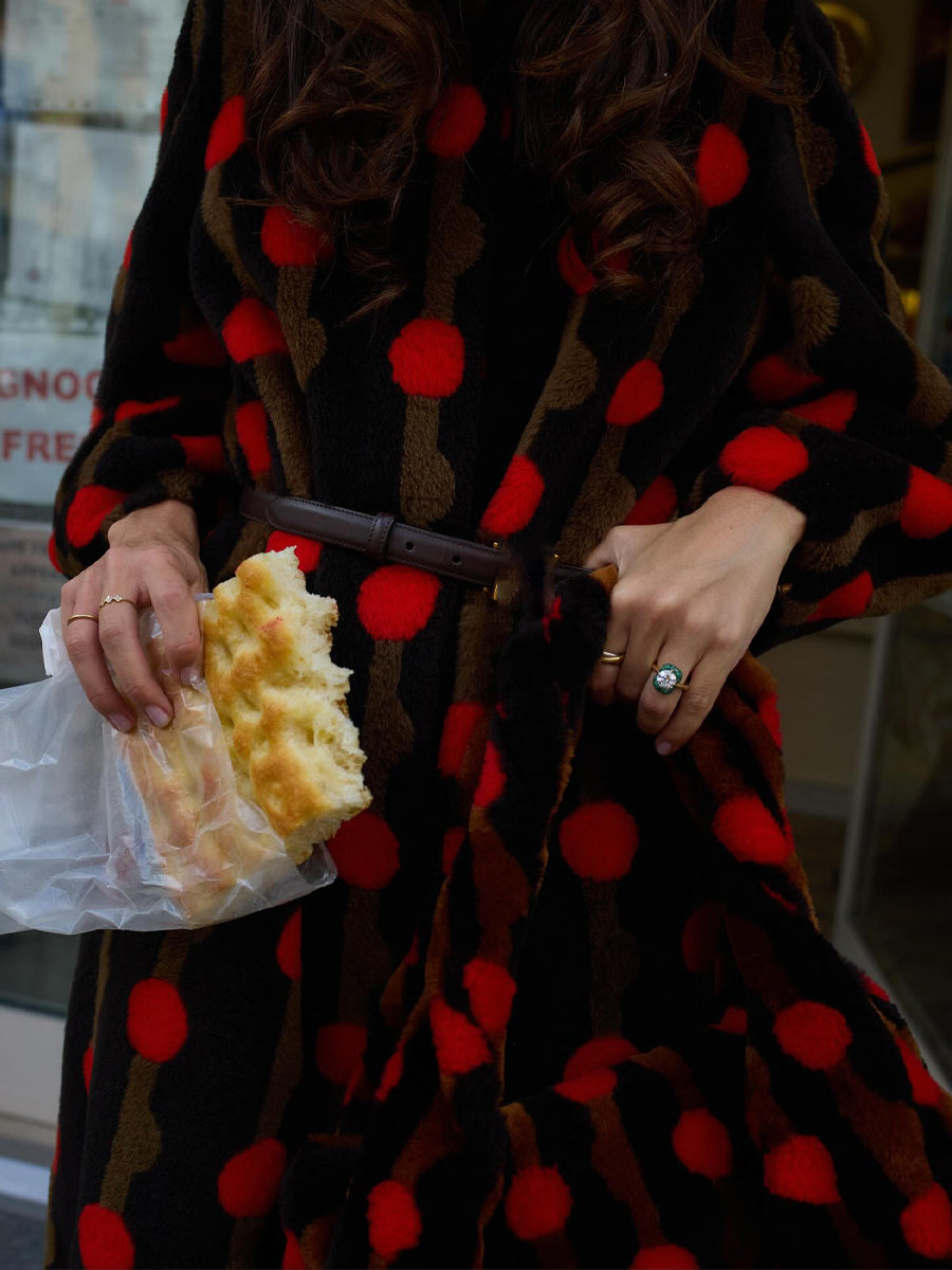 Elegant Print Long Coat