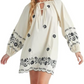 Flower Embroidery Casual Long Sleeve Dress