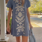 Embroidered Floral Mini Dress