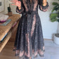 Floral Print Mandarin Collar Midi Dress