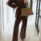 Zip Up Sweater Two Pieces Set