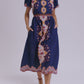 Printed Short Sleeve Midi Dress